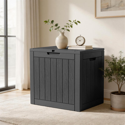  20.9'' 30 Gallon Lockable Durable Resin Outdoor Storage  Deck Box for Patio Furniture, Pool & Garden Supplies
