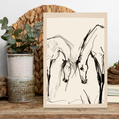 Gentle Horse, croquis abstrait cheval minimaliste, art mural