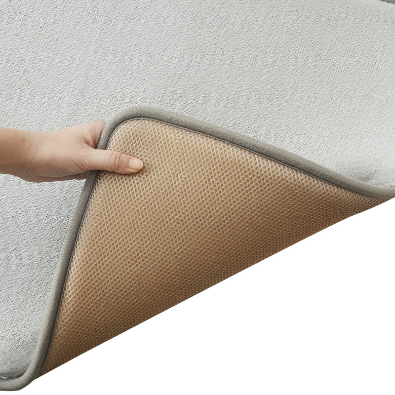 Ensemble de tapis de bain de couleur unie, gris