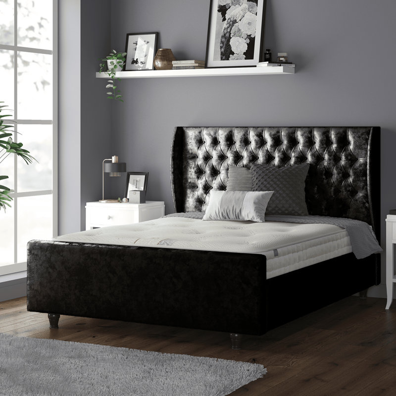 Barthel Upholstered Bed, Super King (6'), Black