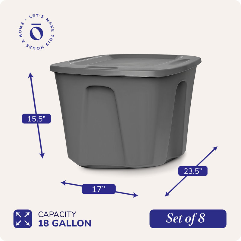 Homz Plastic Storage Tub & Tote