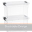 Superio Lot de 3 boîtes de rangement transparentes de 26 pintes avec couvercles, empilables et sans BPA, idéales pour la maison, le bureau, les résidences étudiantes et les salles de classe.