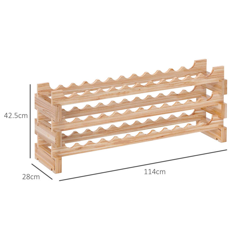Carvel Solid Wood Wine Bottle Rack Brown