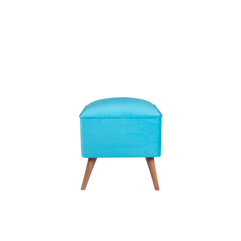 Pouf turquoise avec structure en bois de sapin massif, 16,1 po x 17,3 po x 16,1 po | Tissu 100% polyester facile à nettoyer, mousse 32% pour plus de confort | Sièges élégants et polyvalents pour le salon ou la chambre à coucher