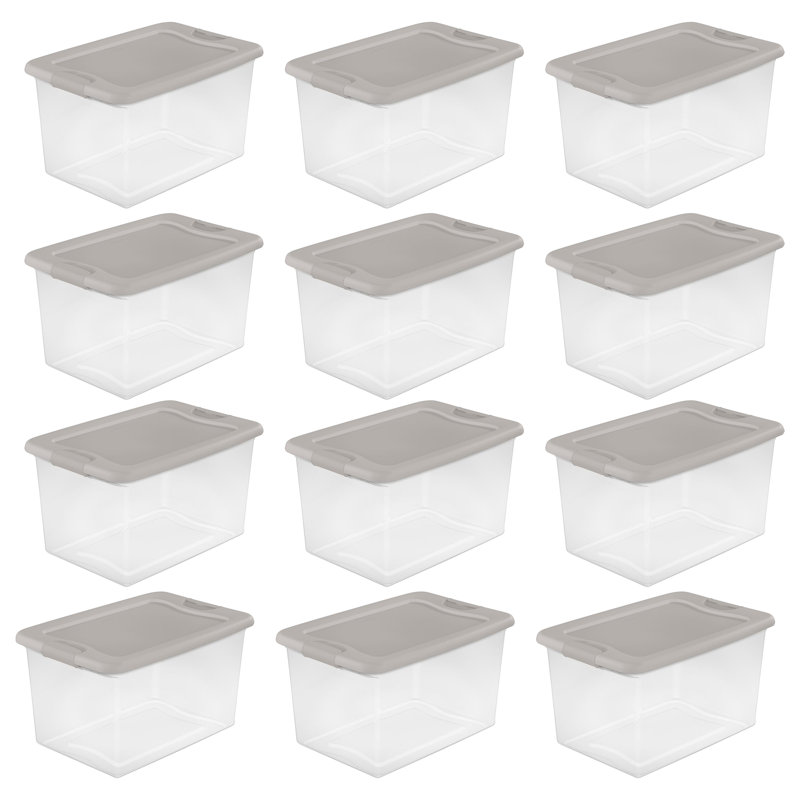 Sterilite Plastic Storage Bin, Crisp Green, 12-Pack