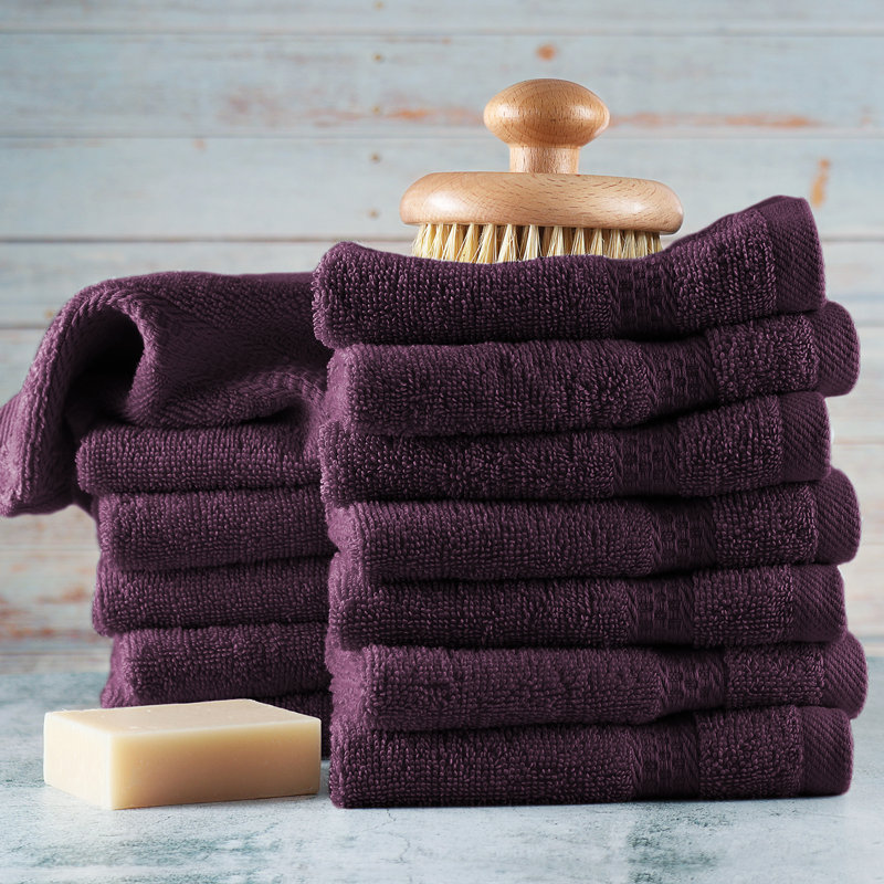 Ensemble de serviettes 100% coton Rivage, Mauve aubergine