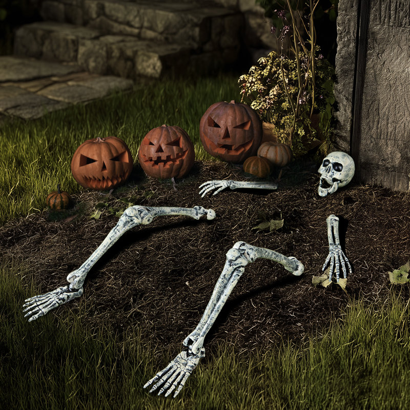 5 pièces de décorations d'Halloween squelette pour l'extérieur