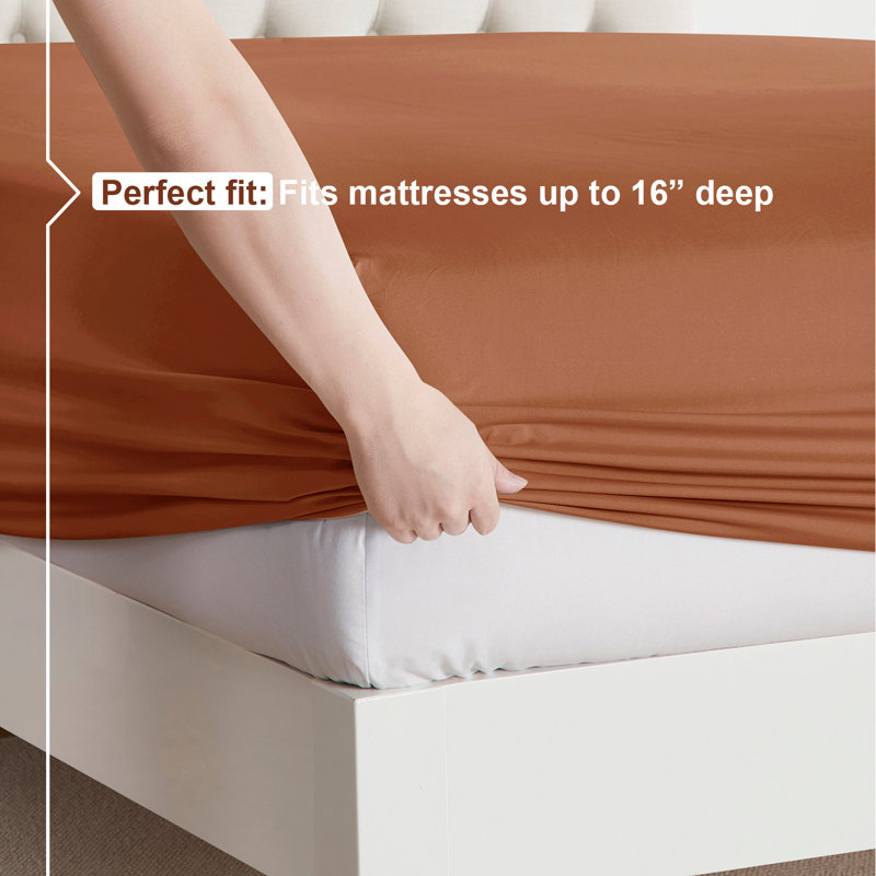  Ensemble de draps double brossé de luxe pour hôtel avec draps et taies d'oreiller très doux, Drap pour lit simple