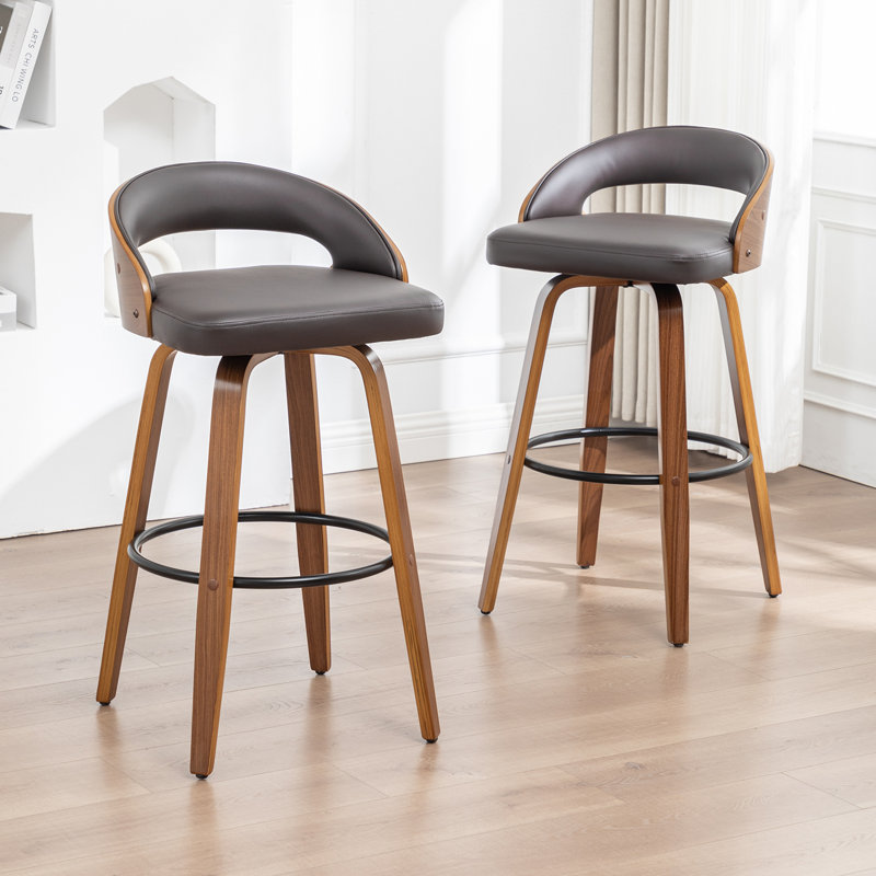 Ensemble de tabourets de bar 2 pièces Modern Modern, Brun, Tabouret de comptoir (siège d’une hauteur de 25