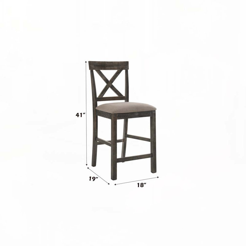 Ensemble de tabourets de bar rembourrés en lin avec dossier et pieds en bois