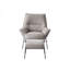 Fauteuil d'appoint et repose-pieds en cuir fleur-972921522