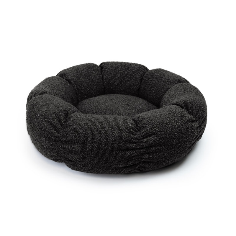 Round Bed With Removable Seat Cushion, Black, 3" H x 21" W x 21" D