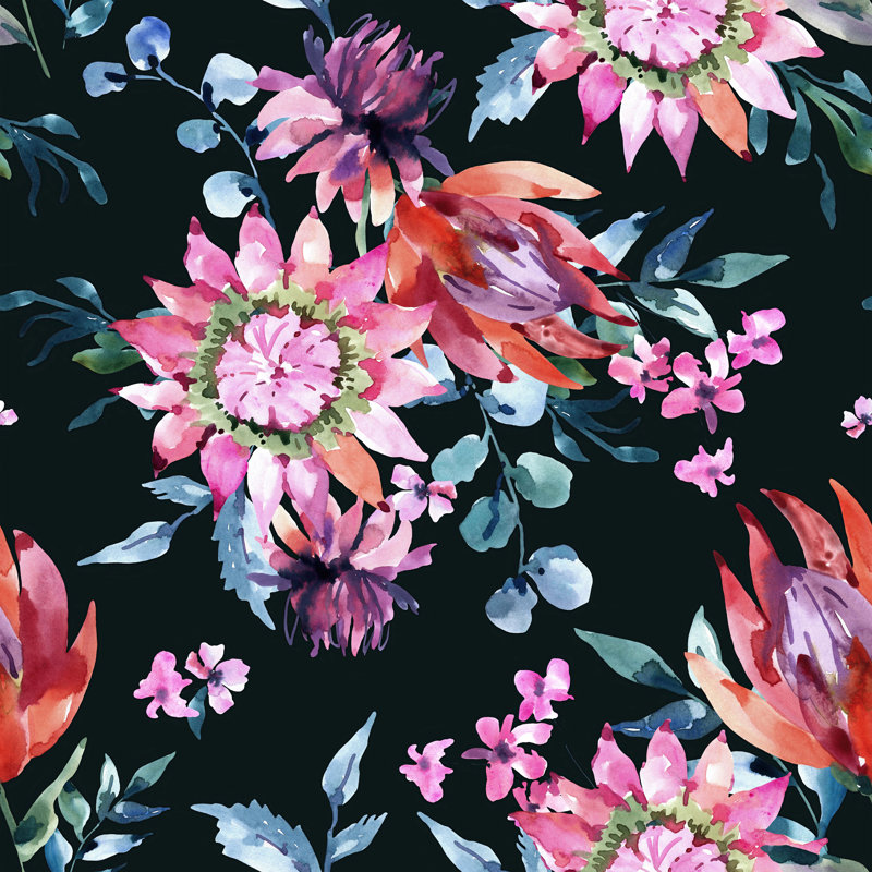 Peel & Stick Floral Wall Mural, 100" W x 8.33" L