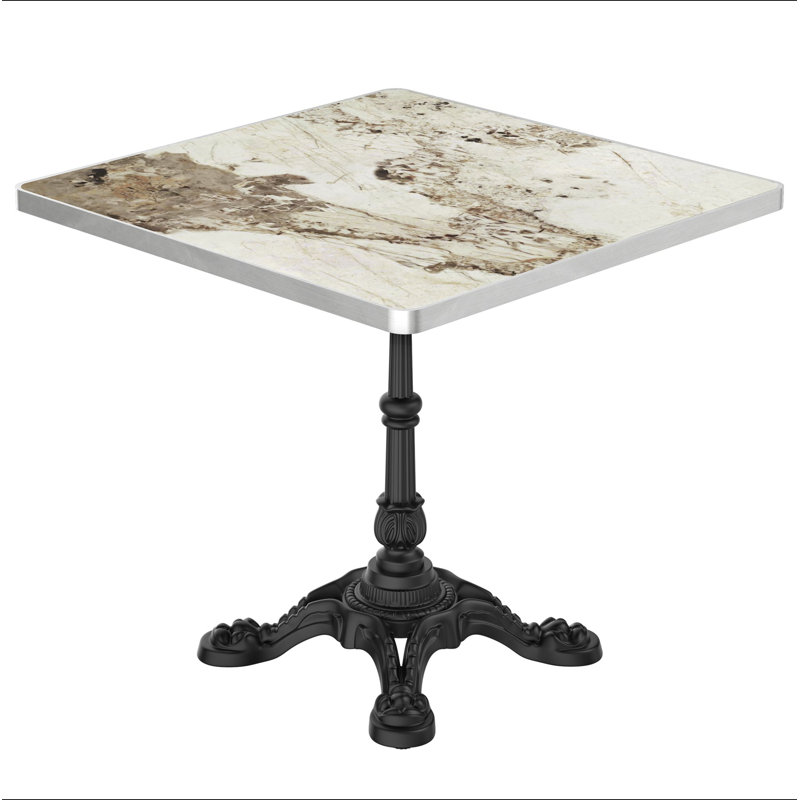 Table de salle à manger carrée 31,5 po Tulip, H 28,3 po x l 31,5 po x P 31,5 po, Beige / Noir