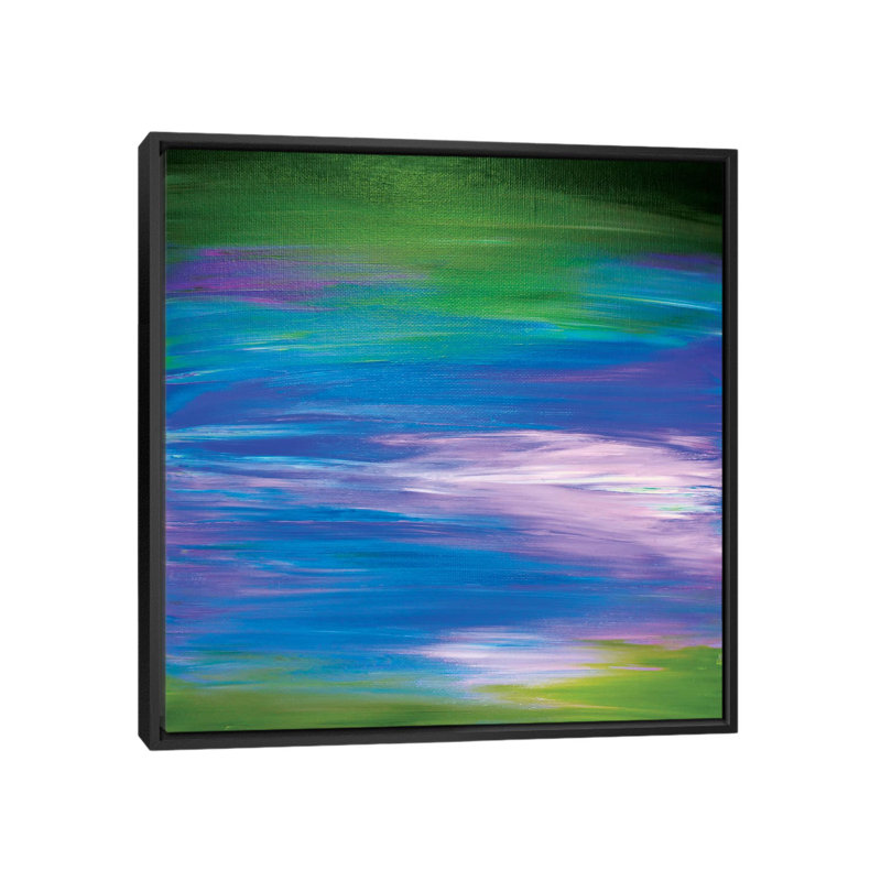 Bright Horizons III, reproduction d'art sur toile tendue, H 18 po x l 18 po x P 1,5 po, Toile encadrée noire, Pas de tapis