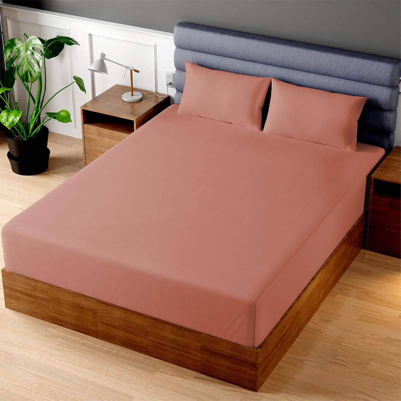 King Size 40 CM Deep Fitted Sheet – Ultra Soft, Breathable & Wrinkle-Free, Peach
