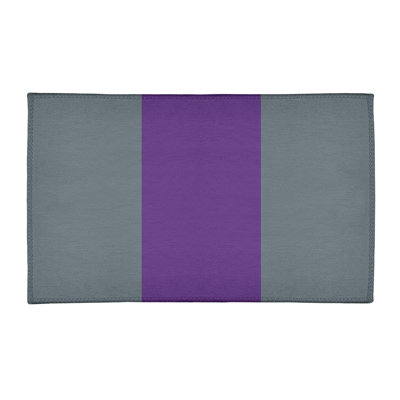 Tapis gris ardoise rayée/mauve