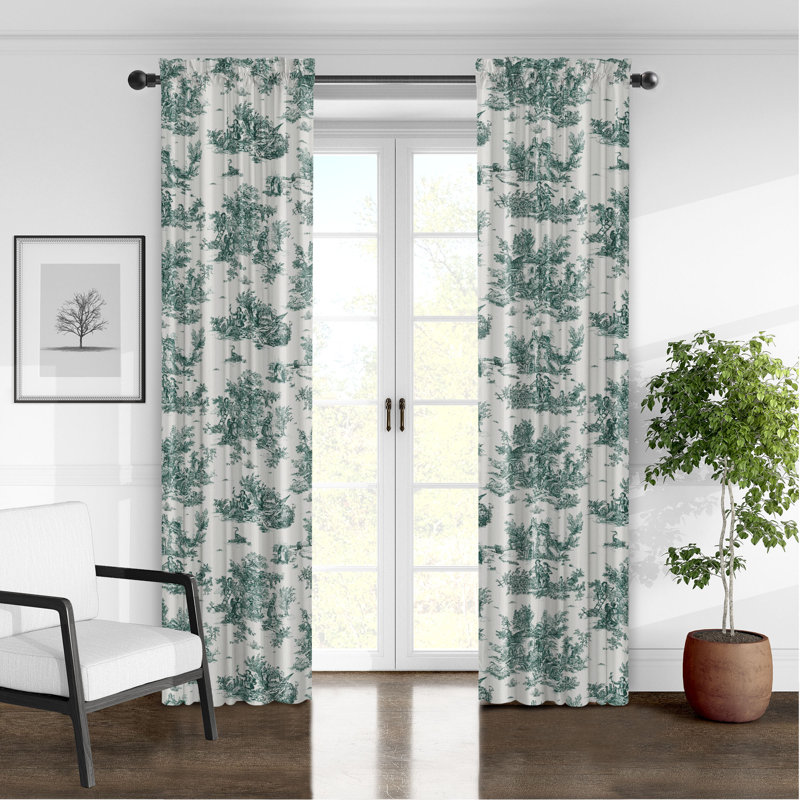 Jardin Du Jouy Toile, 50" W x 132" L, Evergreen