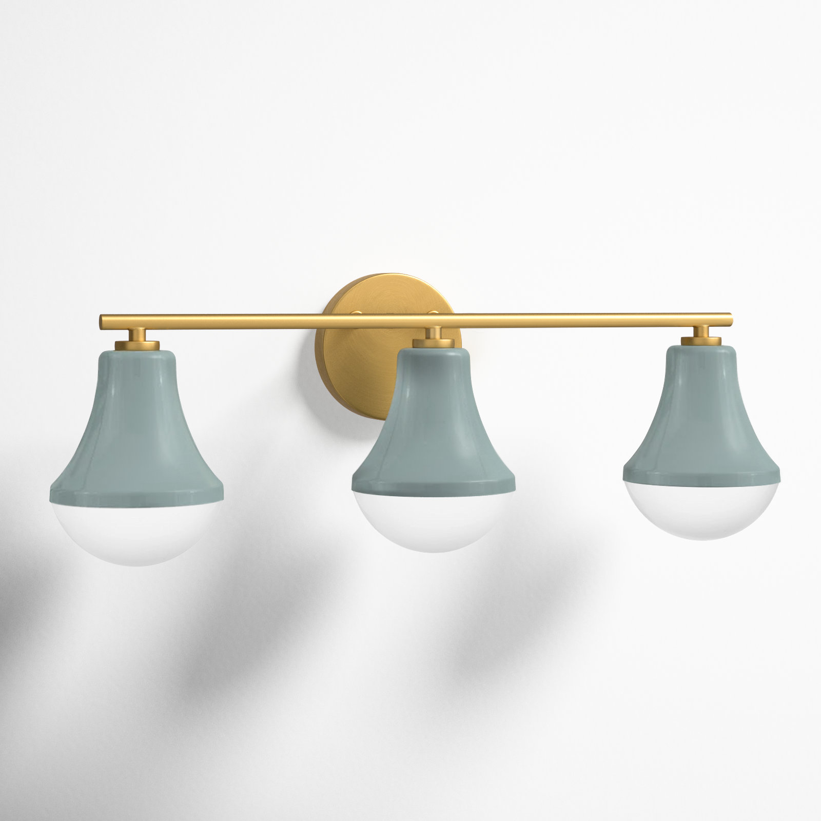 Celica 3 Light Frosted Dimmable Vanity Light, Seafoam