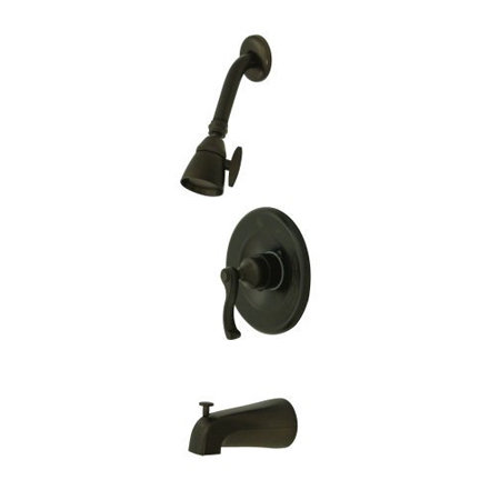 Robinet de baignoire et douche à inverseur avec poignées leviers françaises Royale, Bronze huilé