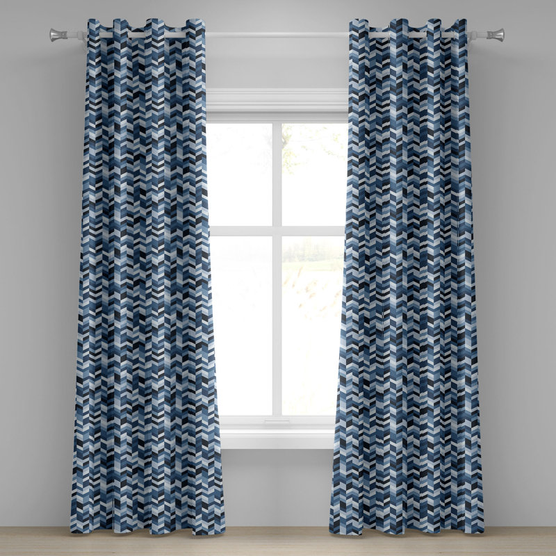 Rideau à œillets à 2 panneaux Latitude Run®, bleu ardoise, 50 po x 63 po, L 50 po x L 108 po