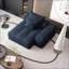 Canapé modulaire moderne surdimensionné en chenille scintillante et modulaire avec 2 coussins | Pas d'assemblage | Mousse et ressort | Bleu marine-144343297