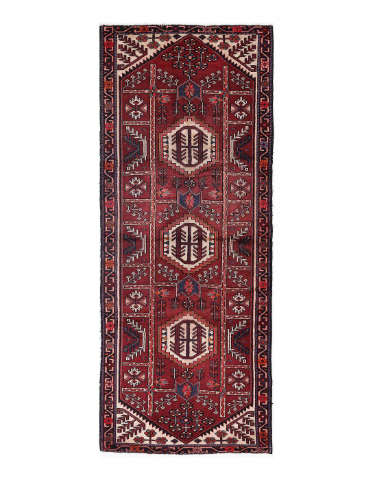 One-of-a-Kind 3'9"x9'9" Area Rug in Rust/Red/Beige