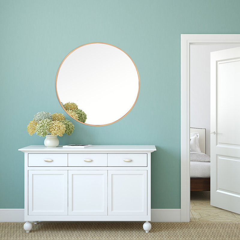 Miroir de salle de bain Lafonda, Or, 36 po x 36 po
