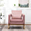 Chaise d'appoint Huron Glamour en velours rose avec découpe et structure de fauteuil-121274361