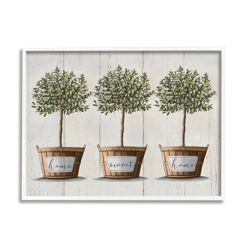 Arbres fruitiers Home Sweet Home - impression, Giclée encadrée blanc bord de mer, H 11 po x l 14 po