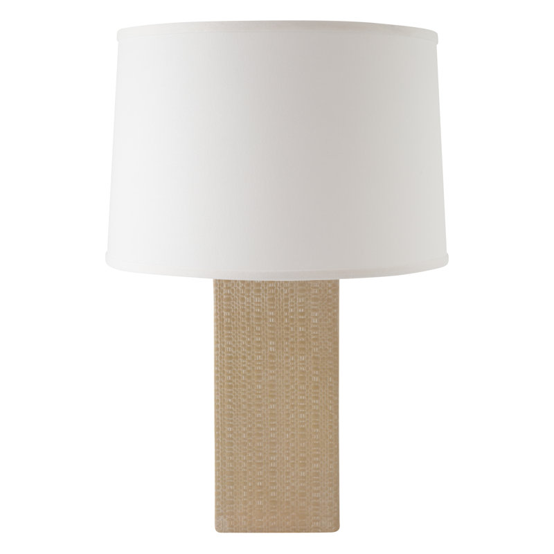 Eowyn Ceramic Table Lamp, White Wash Suede