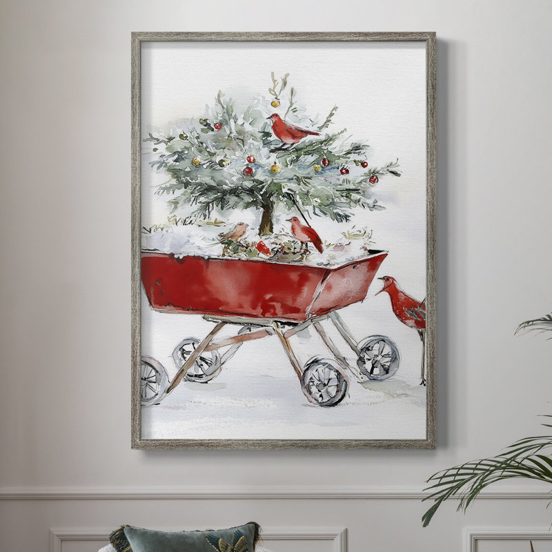 «Christmas Holiday Art Cxxxvi», reproduction d'art encadrée - bois massif, H 30 po x l 24 po