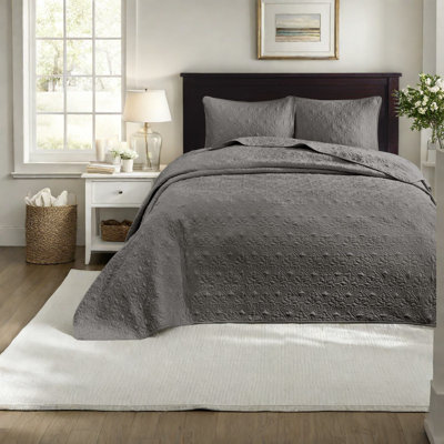Ensembles de literie en coton durable, grand lit gris foncé, confort de style chalet