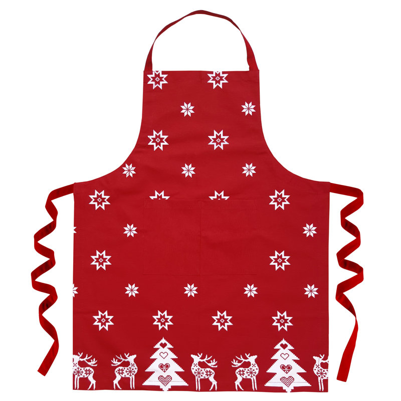 Christmas Bib Apron, Red
