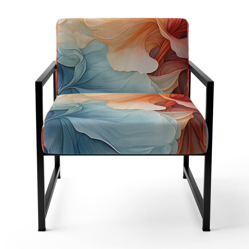 Metamorphic Dance - Fauteuil rembourré moderne, fauteuil d'appoint à motif en spirale, Noir