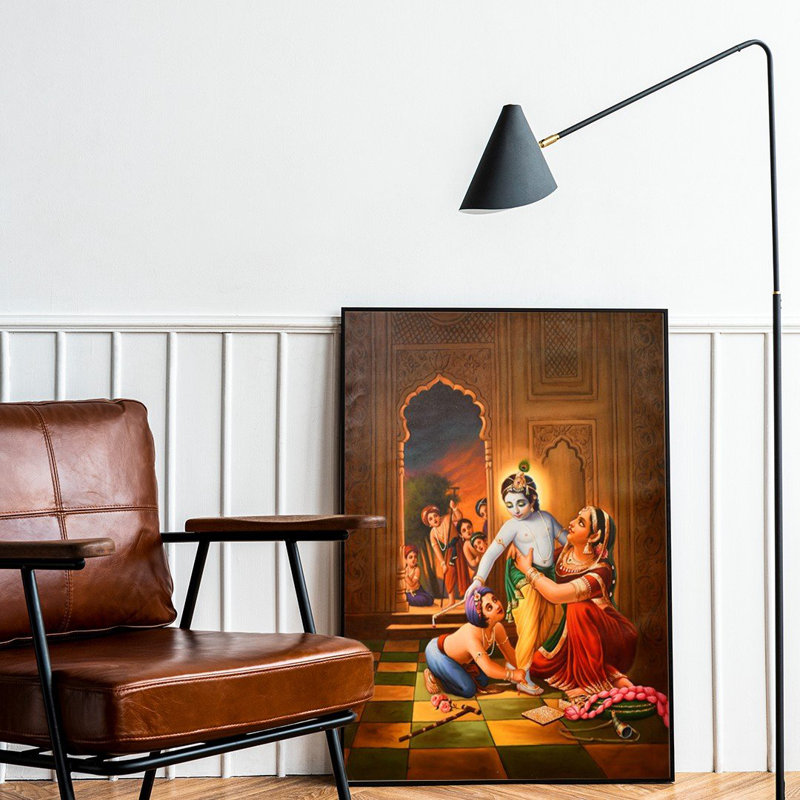 Shringara de bébé Krishna | Peinture à l'huile sur toile