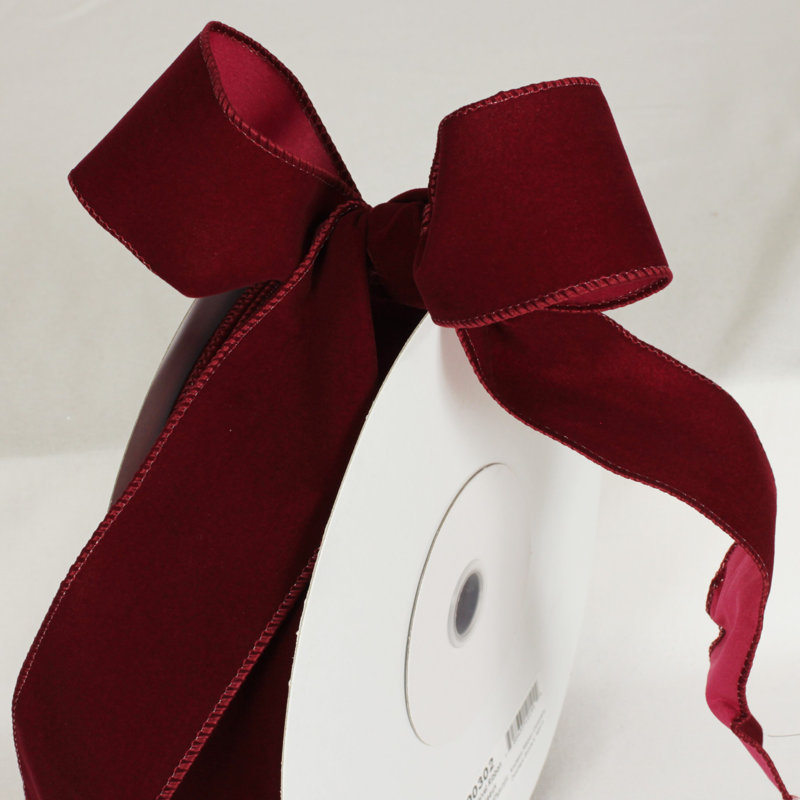 Ruban de velours, H 0,12 po x l 3 po x P 1800 po, Bordeaux