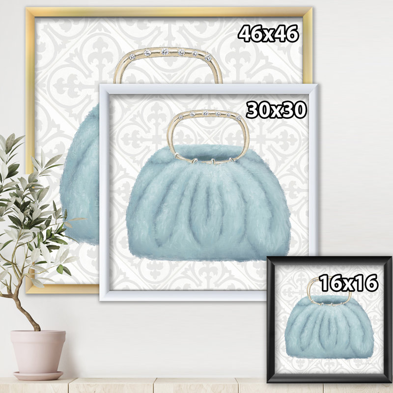 Glam Cosmetics Blue Bag - reproduction de cadre photo sur toile, Cadre noir, H 16 po x l 16 po x P 1 po