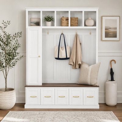 Entryway Hall Tree with Bench and Storage