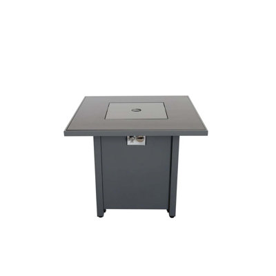 Table de foyer d'extérieur en acier avec couvercle H 25 po x l 30 po