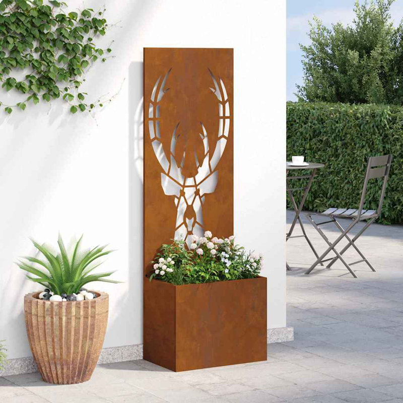 Planter Box, Rusty, 140cm H x 50cm W x 50cm D