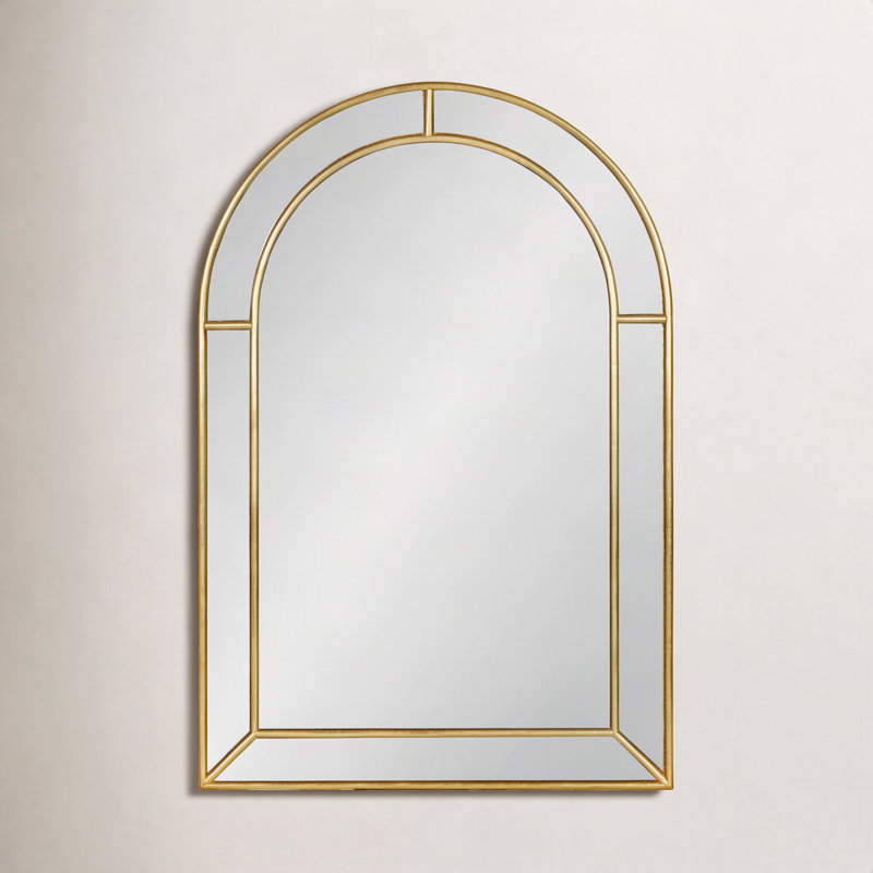 Iris Engineered Wood Mirror, Gold, 30" H x 20" W