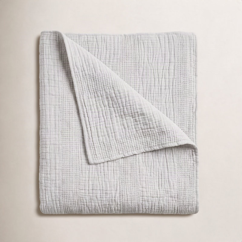 Couverture 100% coton Nantucket Matelasse, Simple, Gris