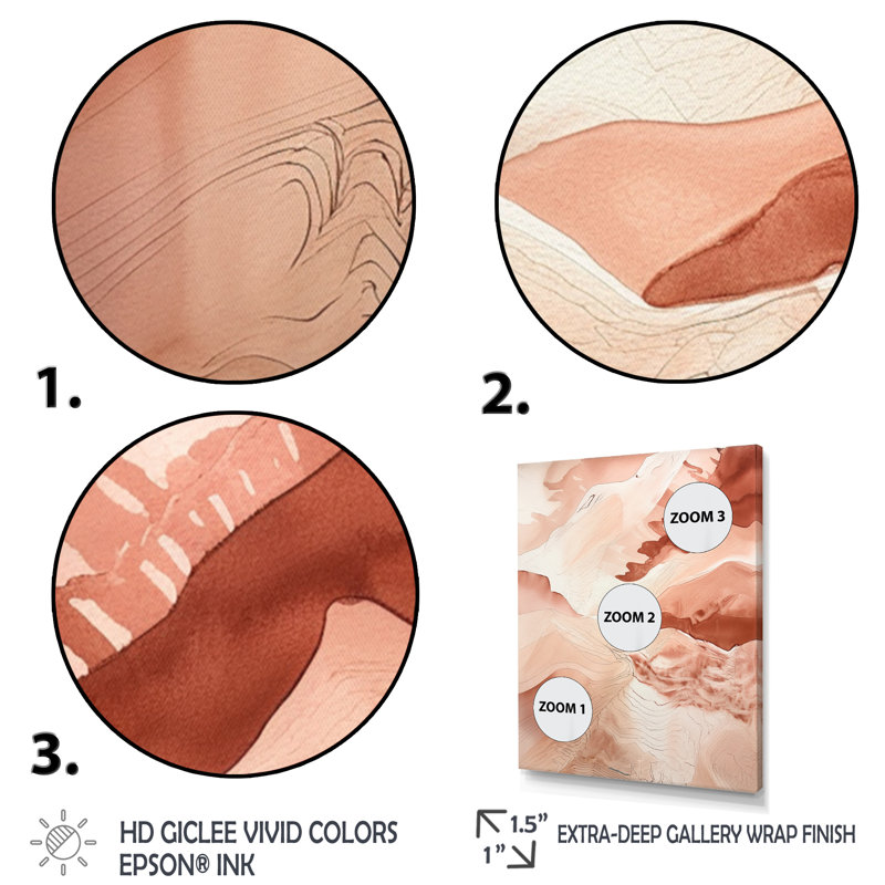 «Chocolate Dreams Terra Cotta Watercolor I», reproduction sur toile, Cadre simple blanc, H 32 po x l 24 po x P 1 po