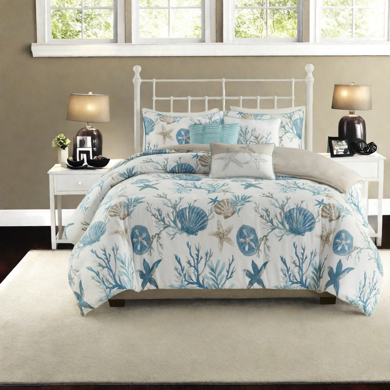 Ensembles de literie en satin de coton de luxe, style côtier très grand / californien pour la maison