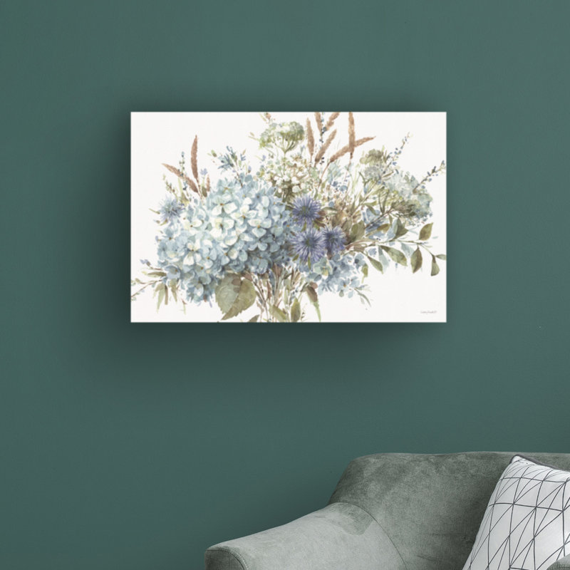 «Bohemian Blue 01 Landscape» par Lisa Audit, reproduction d'art sur toile tendue, H 12 po x l 19 po x P 2 po