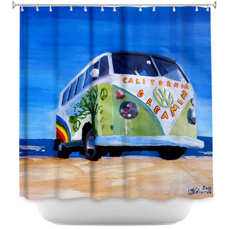 Rideau de douche à bus simple california dreaming vw