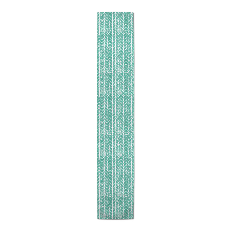 Chemin de table rectangulaire en polyester Cenya, 72 po x 16 po, Bleu sarcelle