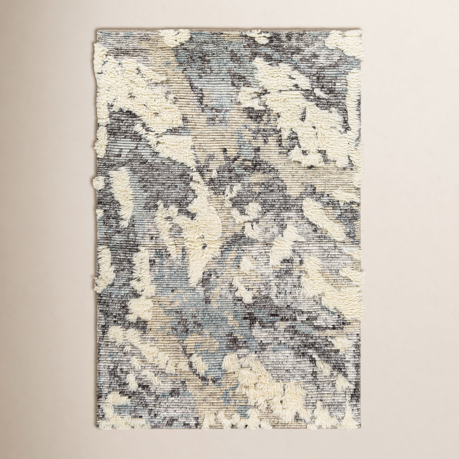 Arcus Cream Hand-Knotted Abstract Rug, Rectangle 8' x 10'