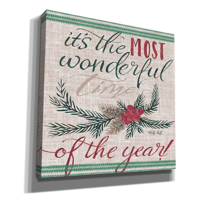 «It's the Most Wonderful Time of the Year» par Cindy Jacobs, art mural sur toile, H 12 po x l 12 po x P 0,75 po
